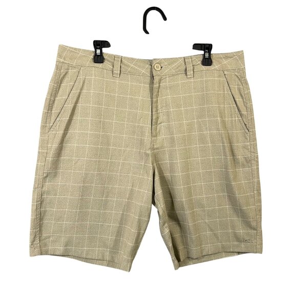 O'Neill Shorts Men's Size 36 Tan Grid Pattern Bermuda EUC - Picture 1 of 11